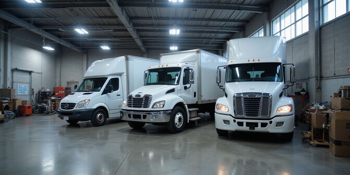 Various business equipment including machinery, vehicles, and technology representing financing options