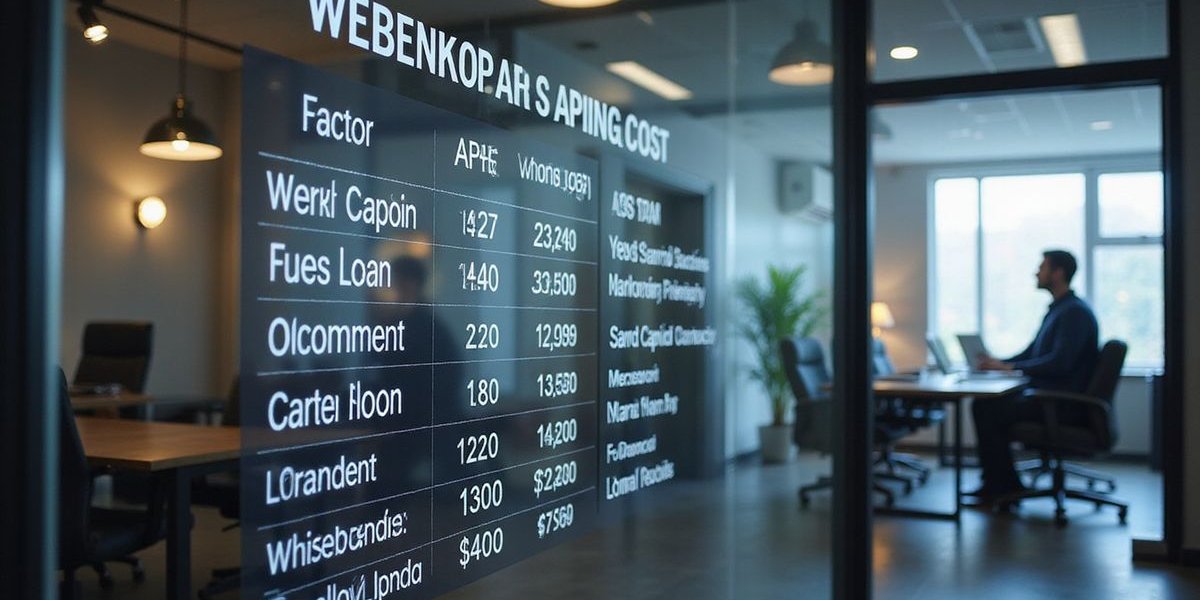Comparison chart showing different working capital loan types with their associated costs and terms