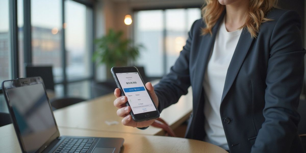 Dallas business owner accessing funds from business line of credit via mobile banking app