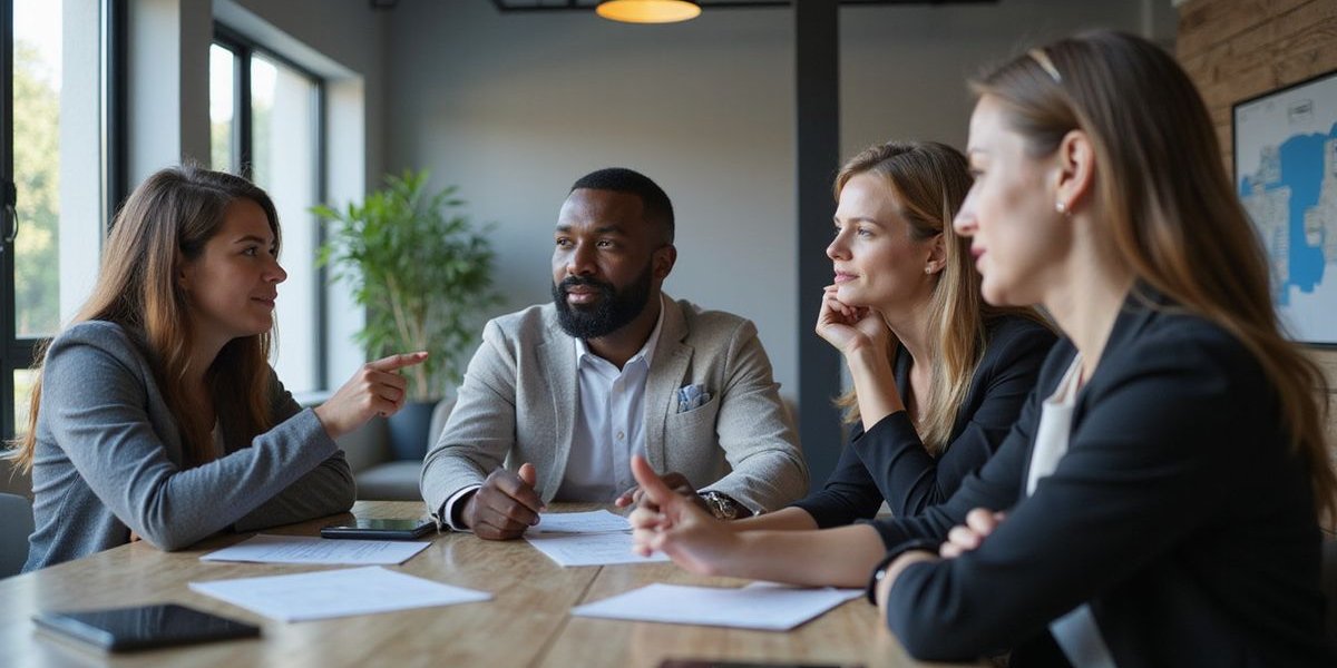 Dallas business team meeting discussing growth strategy enabled by working capital investment