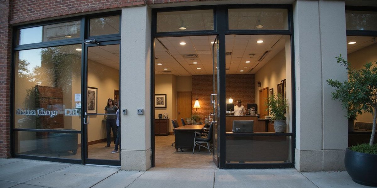 Dallas small business storefront with SBA loan approved sign in window representing government-backed financing success